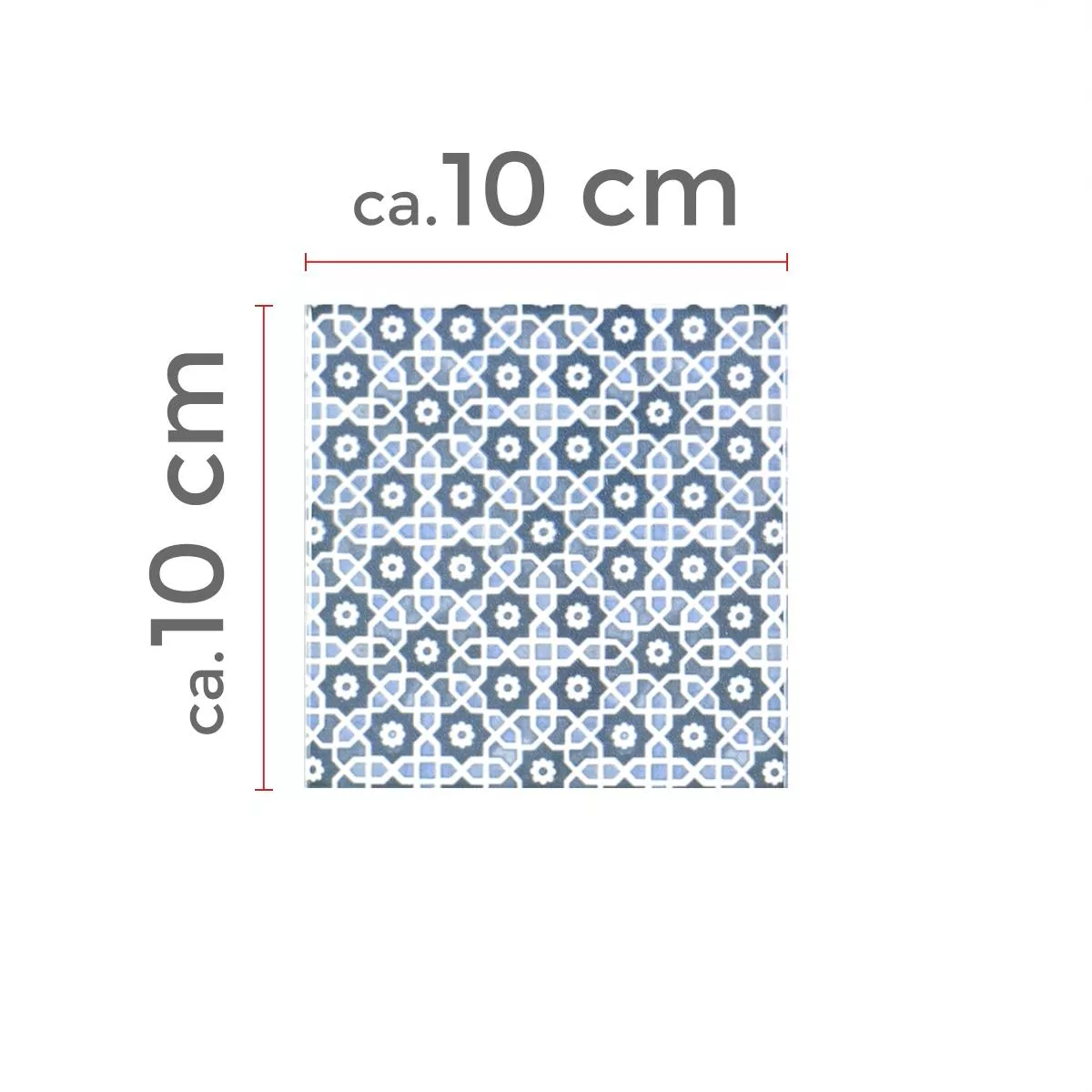Muster von Keramik Mosaikfliesen Daymion Retrooptik Blau 