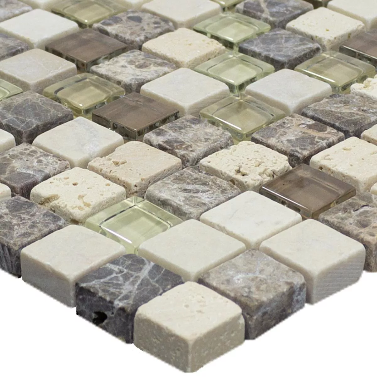 Mosaico Vetro Pietra Harbin Marrone Beige