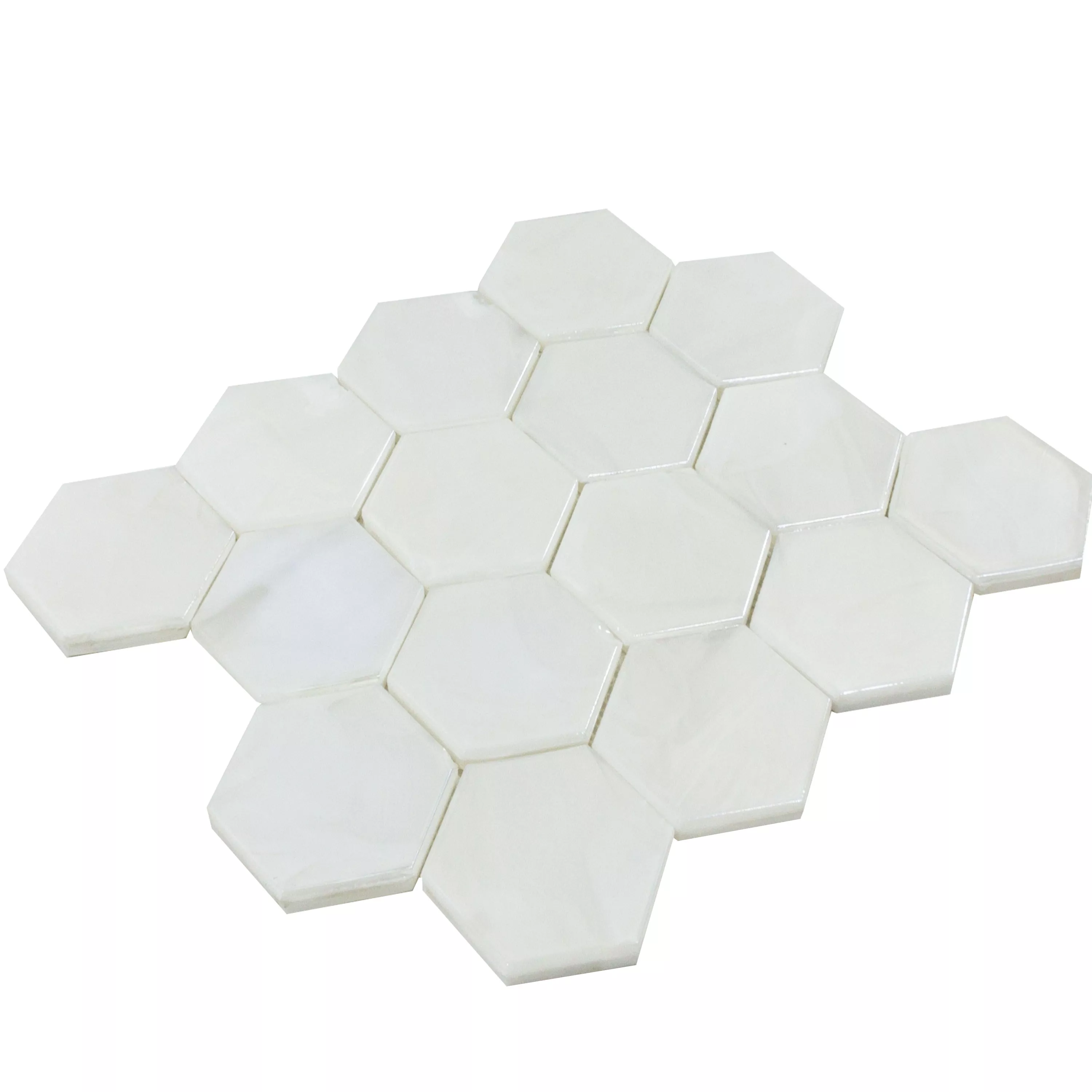 Échantillon Mosaïque En Verre Carrelage Andalucia Hexagone Blanc