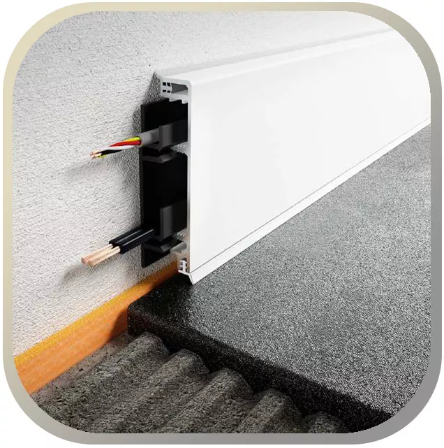Profilo base passacavi alluminio PVC Profilo base passacavi alluminio PVC