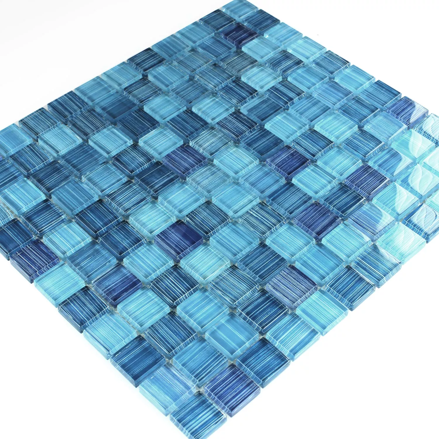 Glasmosaik Fliesen Gestreift Fliese Blau Mix