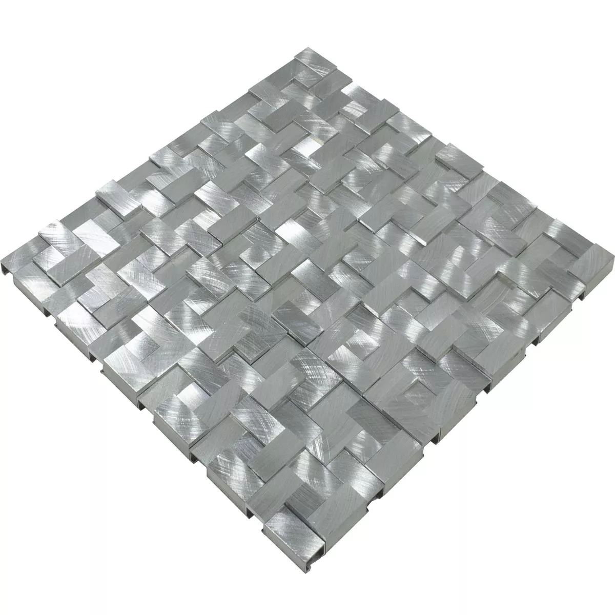 Échantillon Aluminium Métal Mosaïque Carrelage Quantum Argent