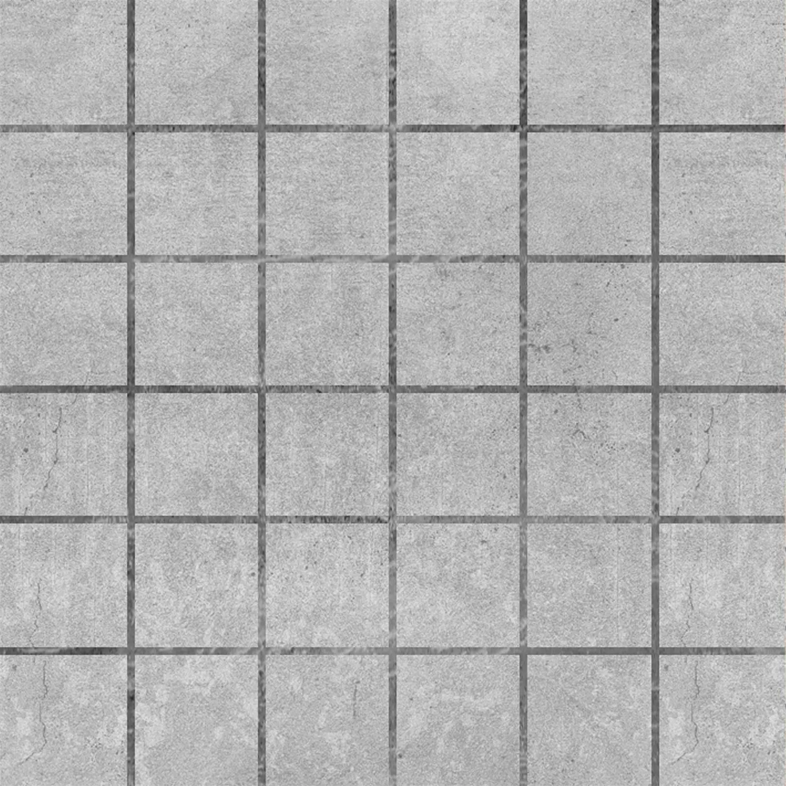 Mosaikfliese Jamaica Betonoptik Grau Quadrat