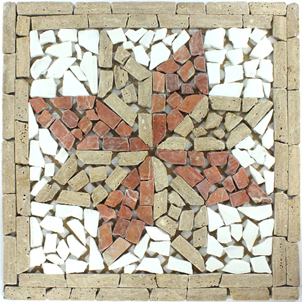 Marmor Rosone 33x33x8mm Braun Rosso Weiss Marmor Rosone 33x33x8mm Braun Rosso Weiss