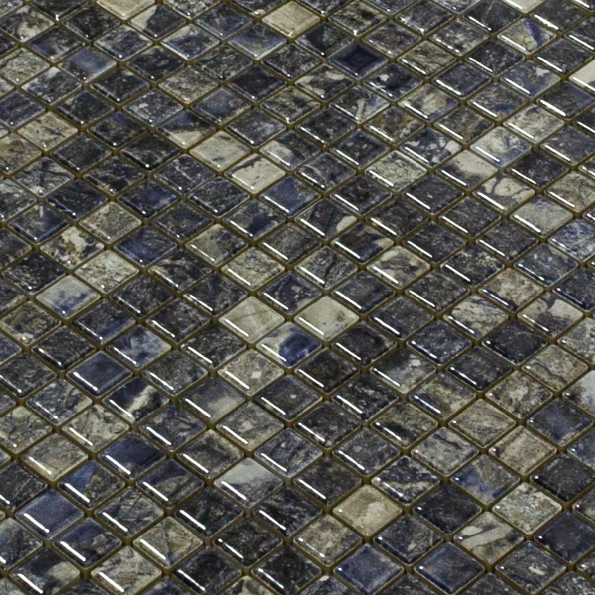 Ceramica Mosaico Piastrelle Elysium Marmo Ottica Blu Scuro 12