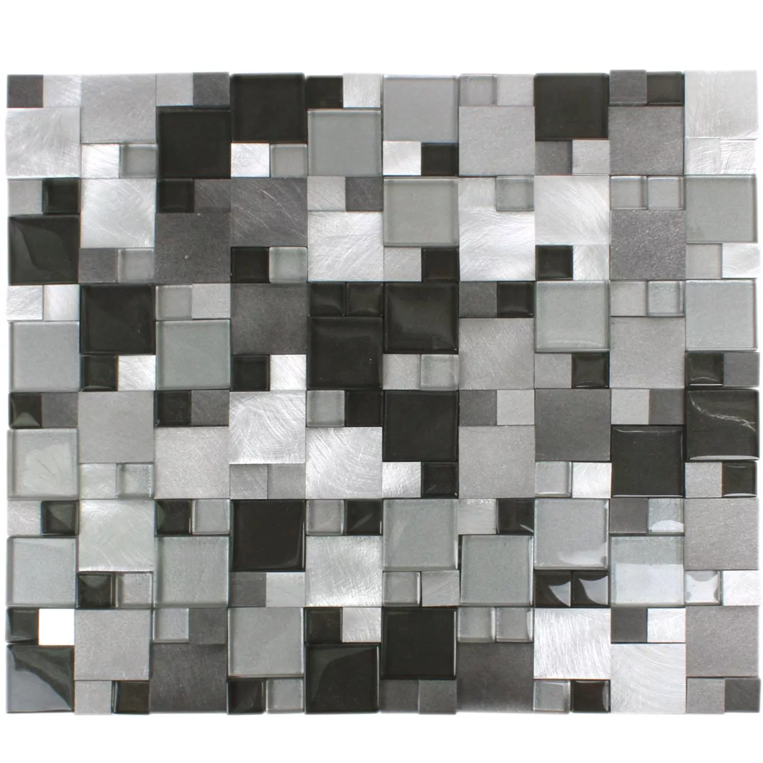 Mosaico Vetro Alluminio Condor 3D Nero Mix