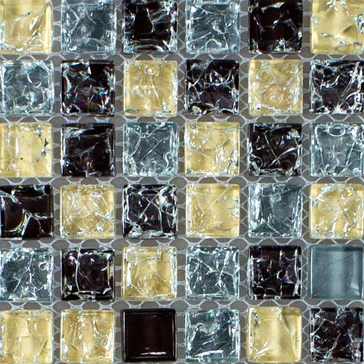 Muster von Glasmosaik Fliesen Cameron Blau Beige Braun