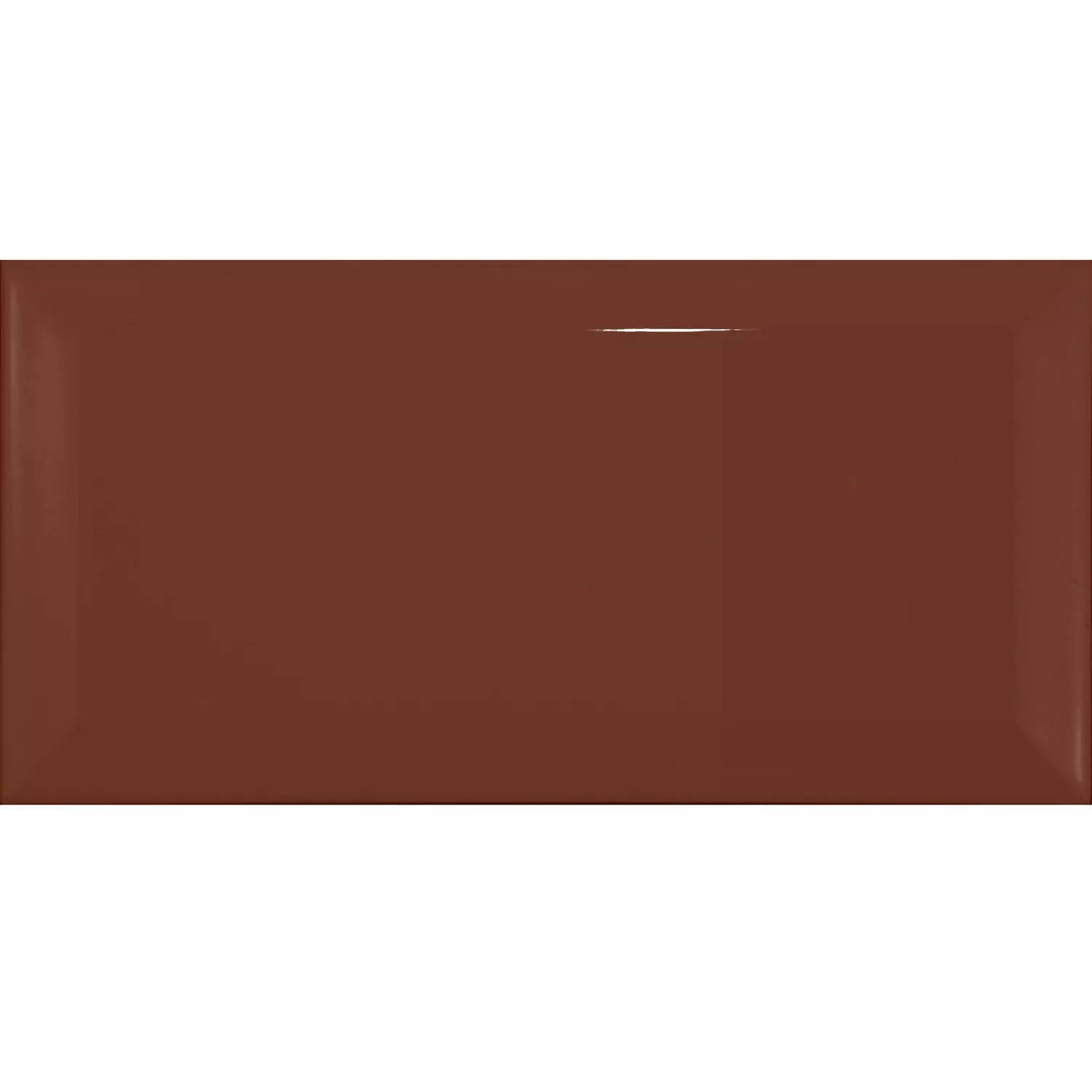 Piastrella metropolitana Marrone Lucida 7,5x15 cm Sfaccettatura Pitcox Marron