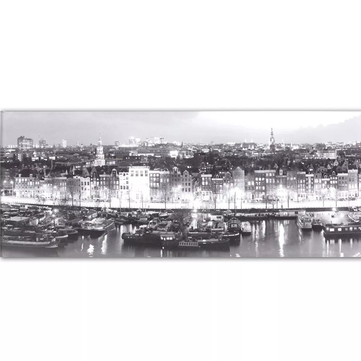 Amsterdam Hafen Panaroma Glas Effekt Fliese 3er Set