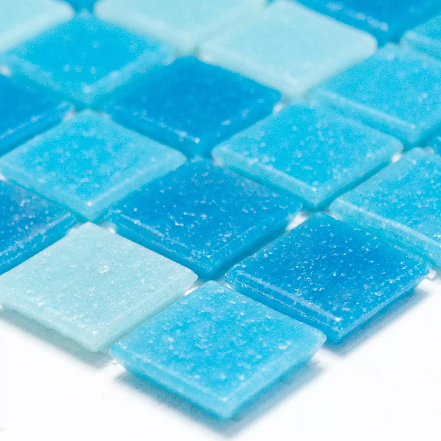Muster von Glasmosaik Fliesen Blau Mix