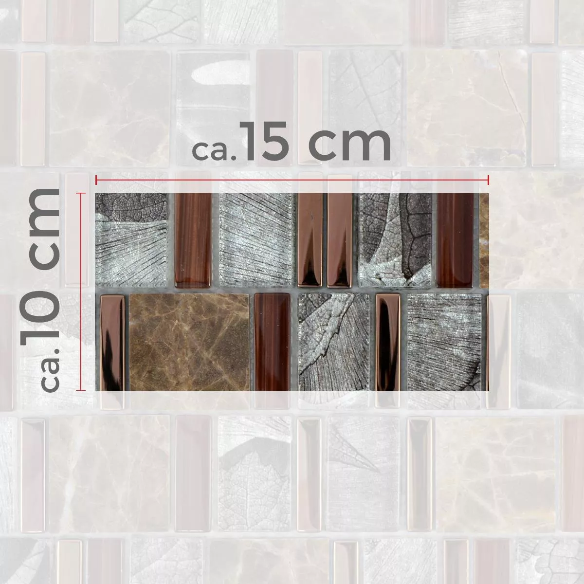 Échantillon Mosaïque En Verre Carreaux Pierre Naturelle Hummel Brun Beige