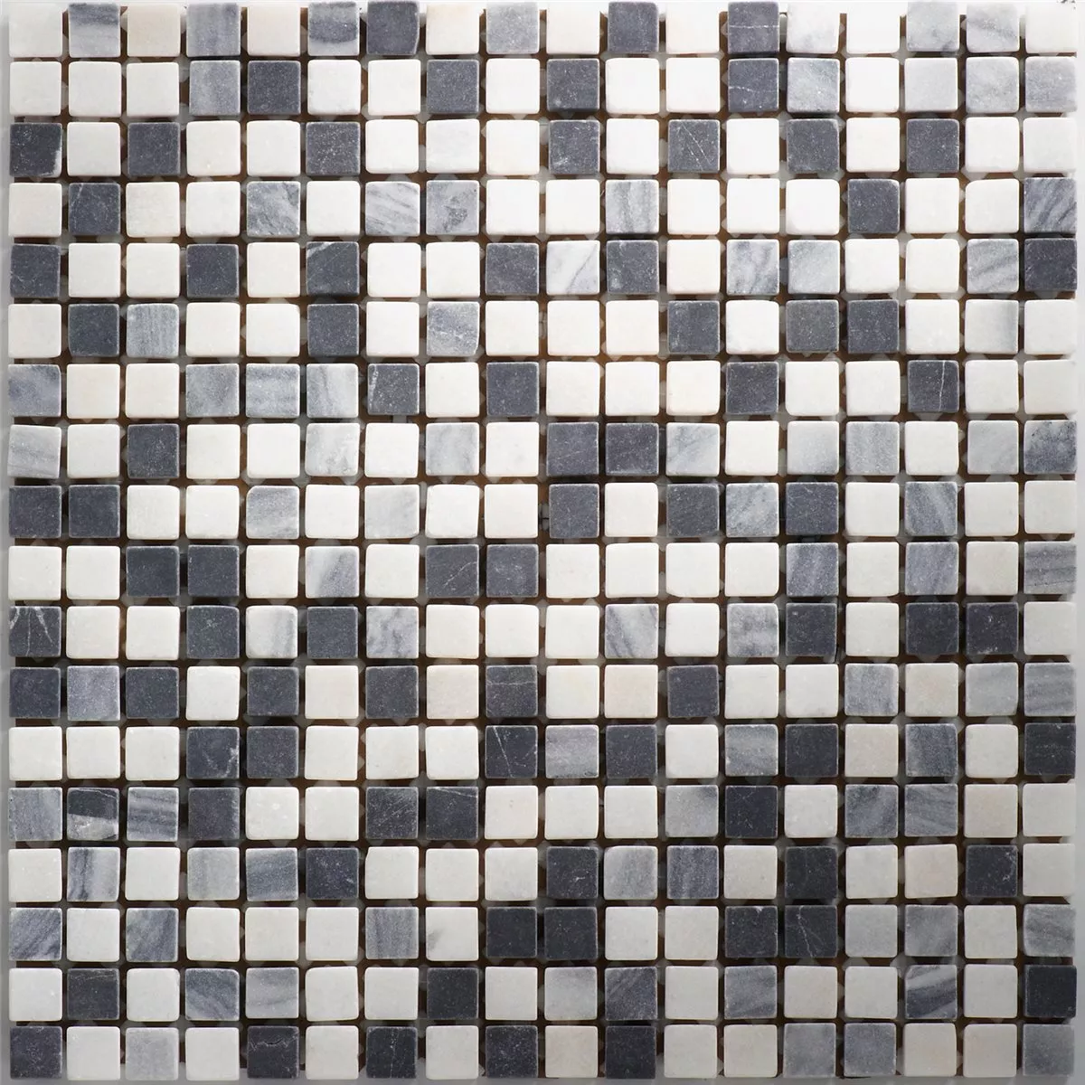 Mosaïque Pierre Naturelle Marbré 15x15x8mm Noir Mix