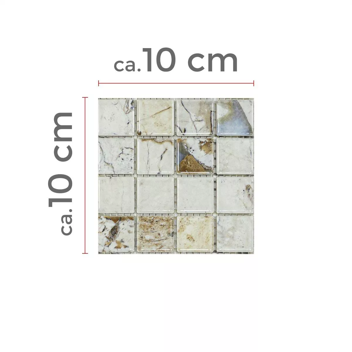 Échantillon Céramique Mosaïque Carrelage Elysium Marbre Optique Beige 23