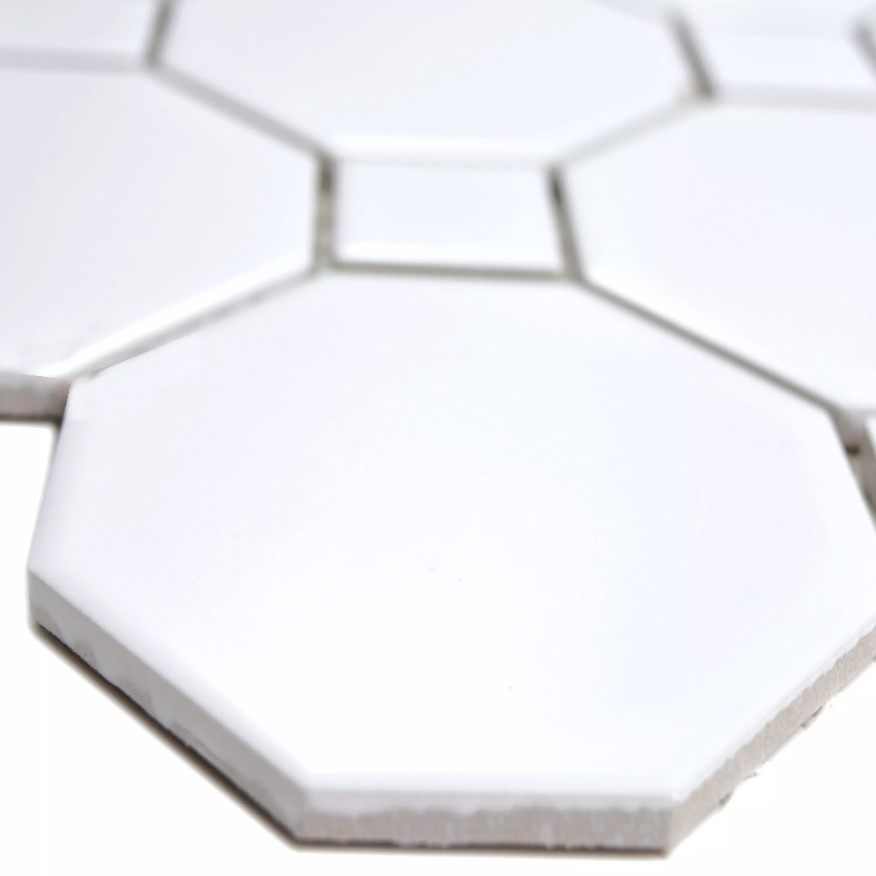 Muster von Keramik Mosaikfliesen Octagon Fürstenberg Weiß