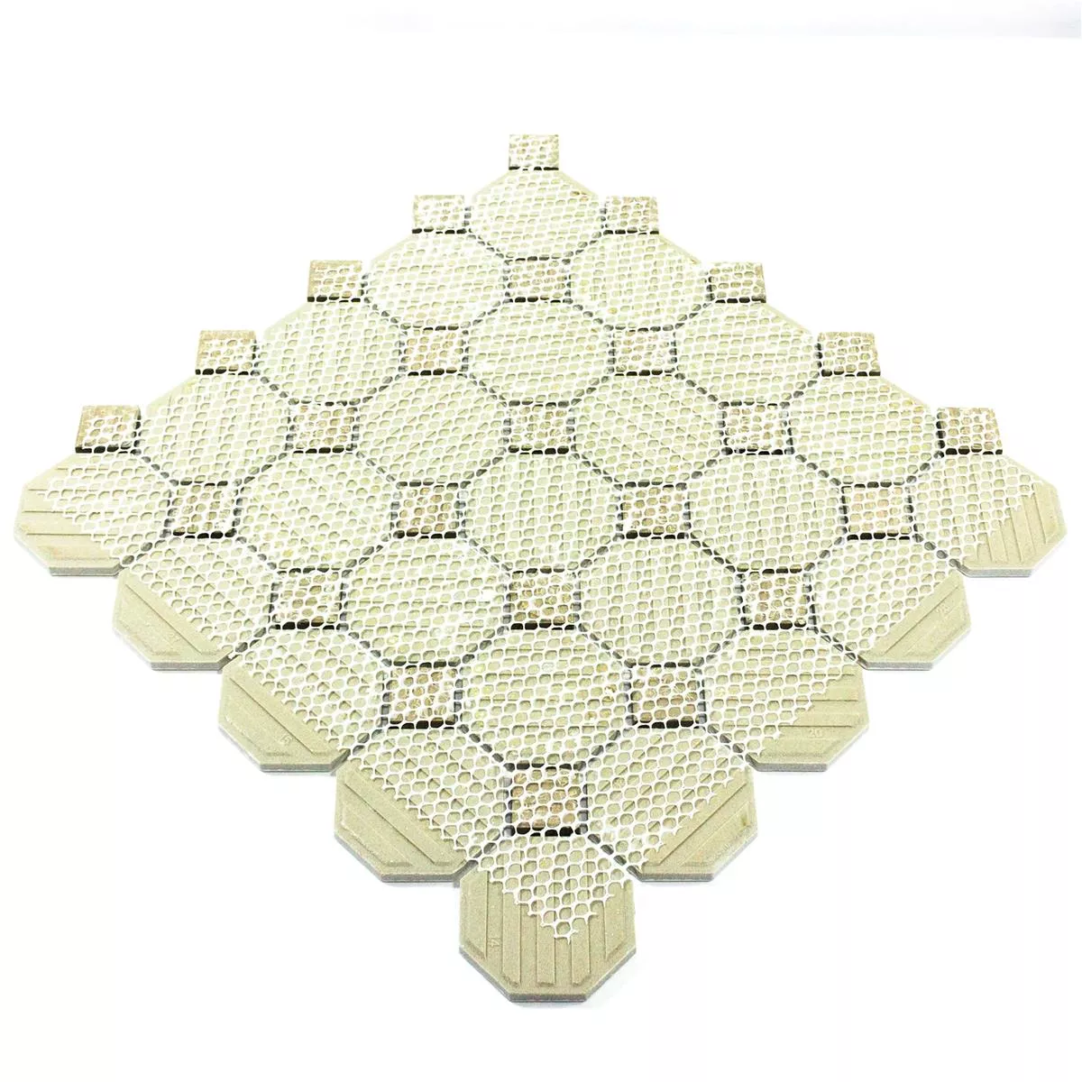 Mosaikfliesen Keramik Octagon Navajo Weiß