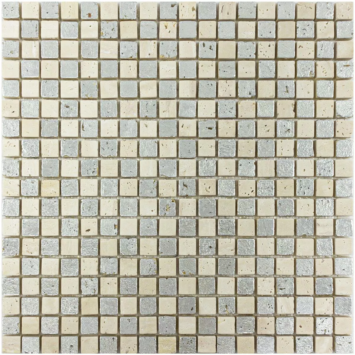 Campione Marmo Mosaico In Pietra Naturale Piastrelle Antika Mix Argento Crema