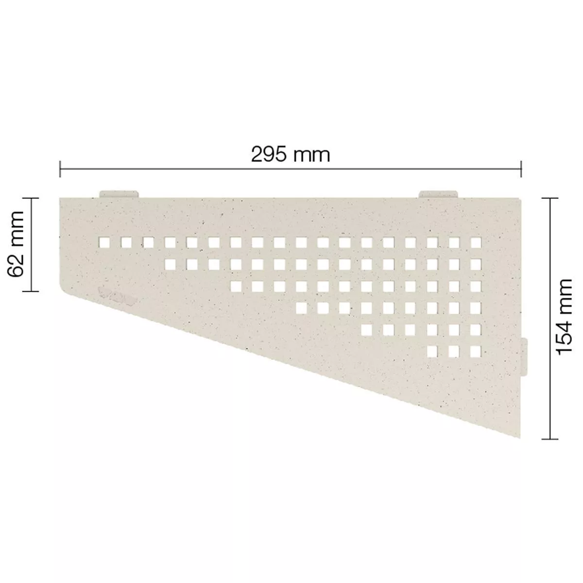 Mensola a muro mensola per doccia Schlüter quadrata 15,4x29,5 cm quadrata avorio