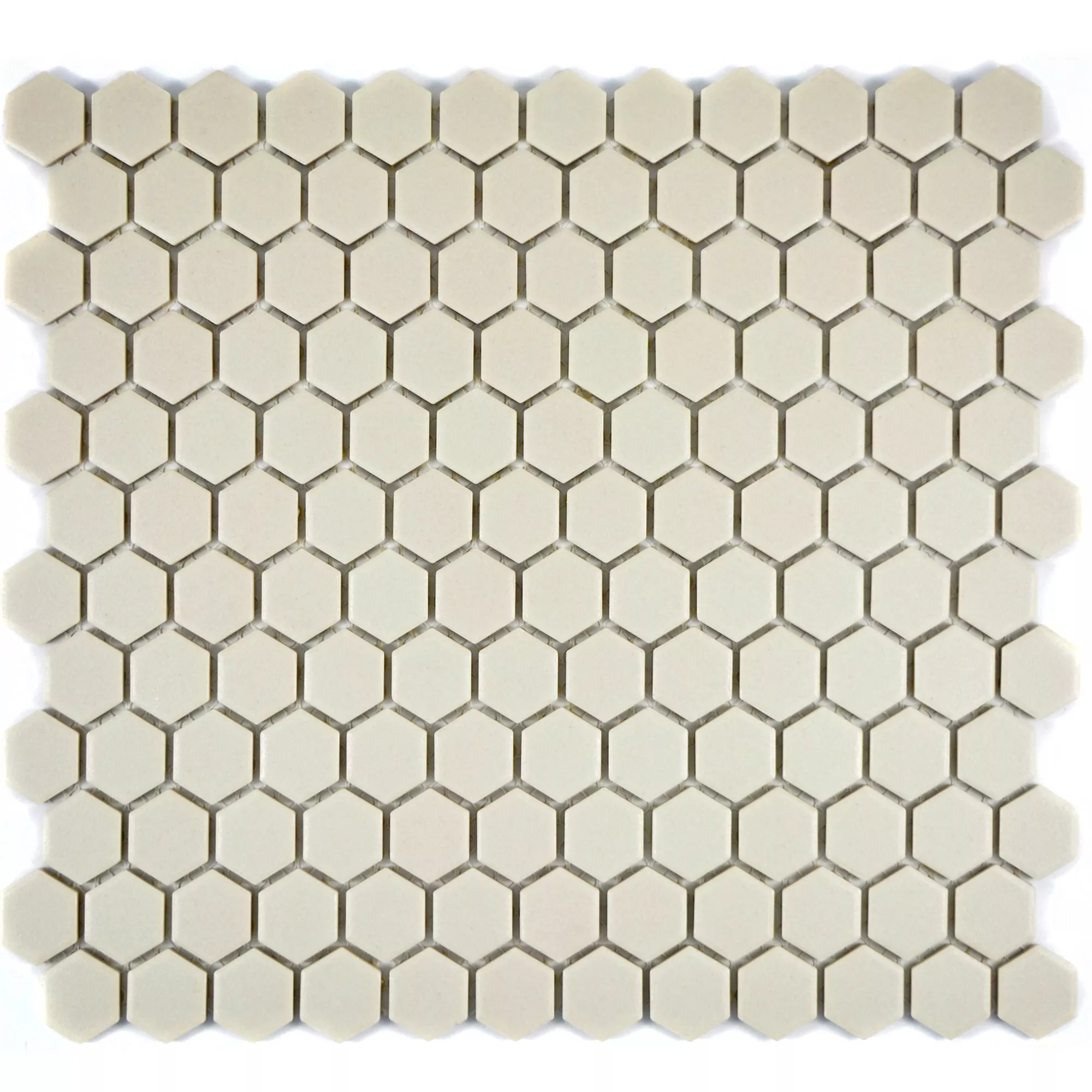 Keramik Mosaikfliesen Hexagon Zeinal Unglasiert Hellbeige R10B