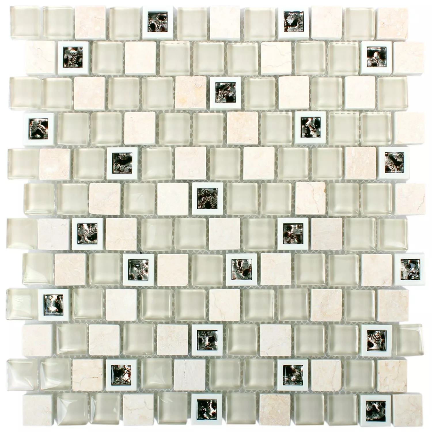 Glas Kunststoff Naturstein Mosaik Historico Beige Mix