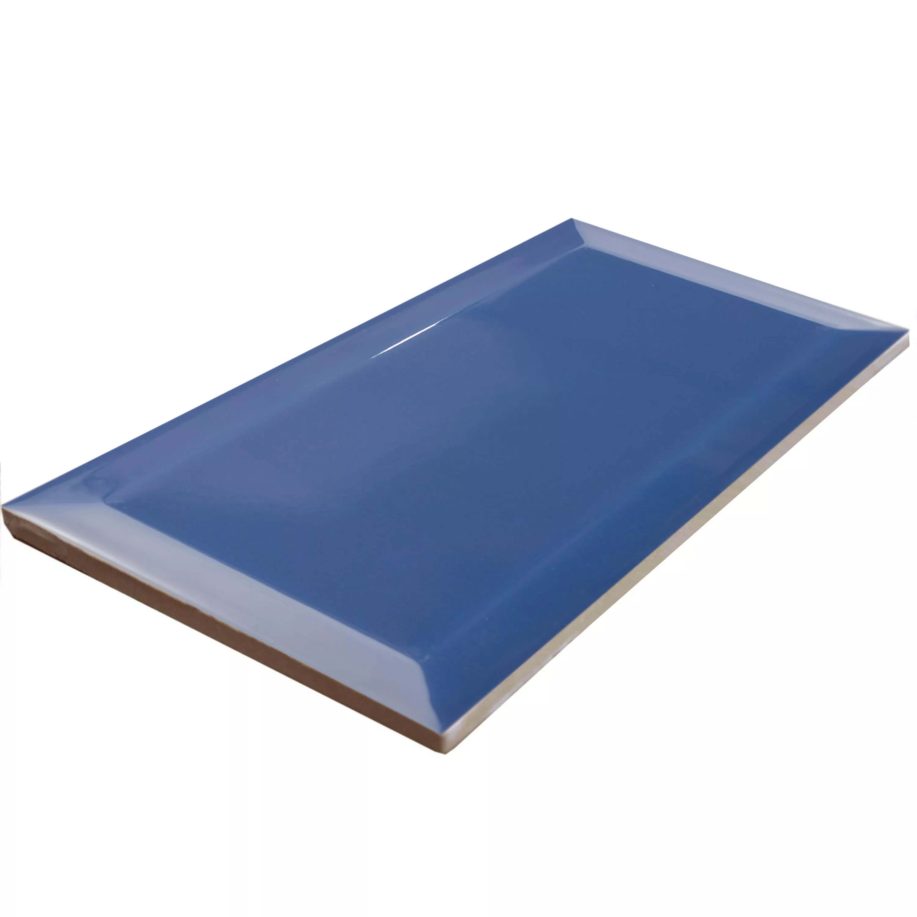 Campione Metro Rivestimenti Brussel Sfaccettatura 10x20x0,7cm Azul Marino