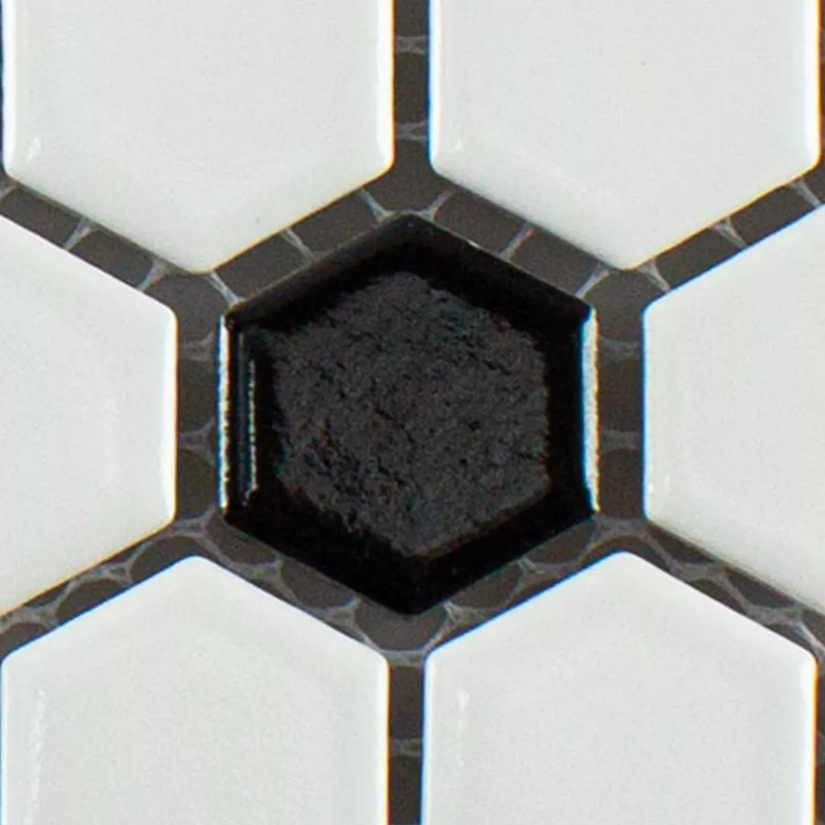 Campione Ceramica Mosaico Gosford Nero Bianco