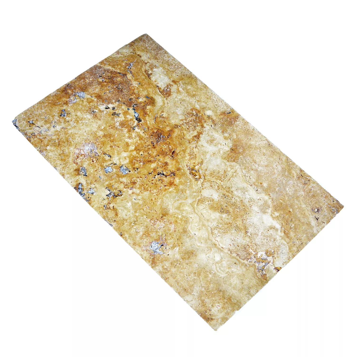 Natursteinfliesen Travertin Castello Gold 40,6x61cm