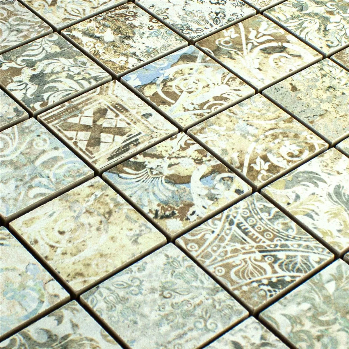 Ceramica Mosaico Piastrelle Bellona Effetto Di Colore Chiaro 47x47mm