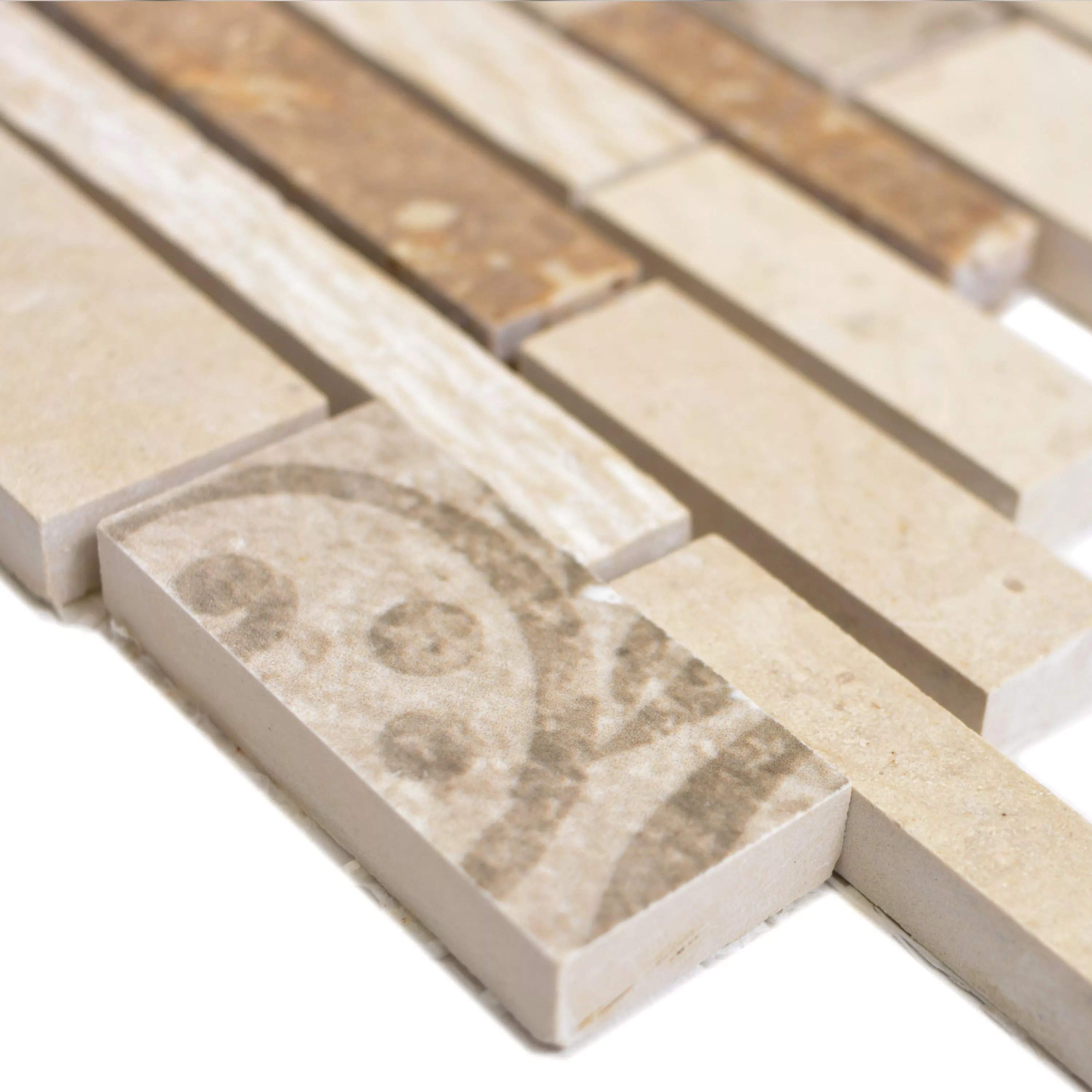 Keramik Mosaikfliesen Mythos Stäbchen Grau Beige Terracotta