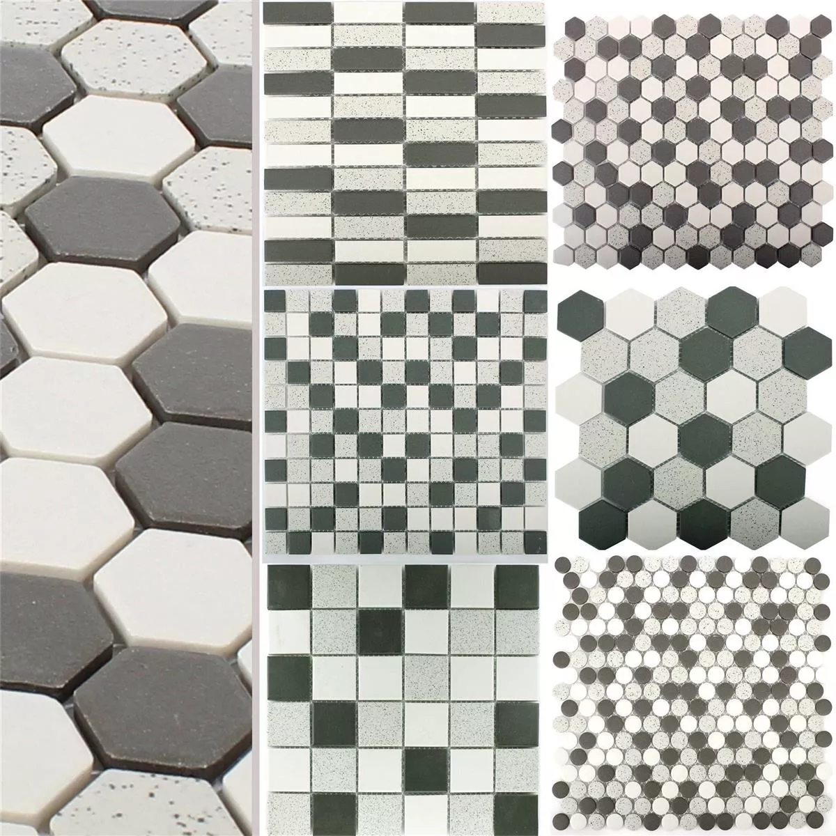 Ceramica Mosaico Monforte Nero Grigio Antiscivolo R10