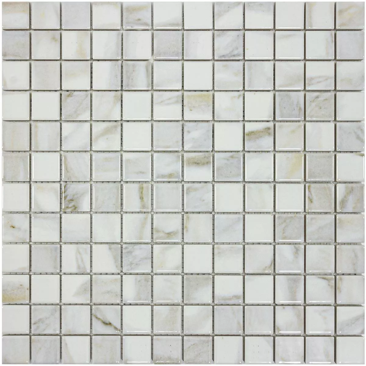 Ceramica Mosaico Piastrelle Elysium Marmo Ottica Bianco 23