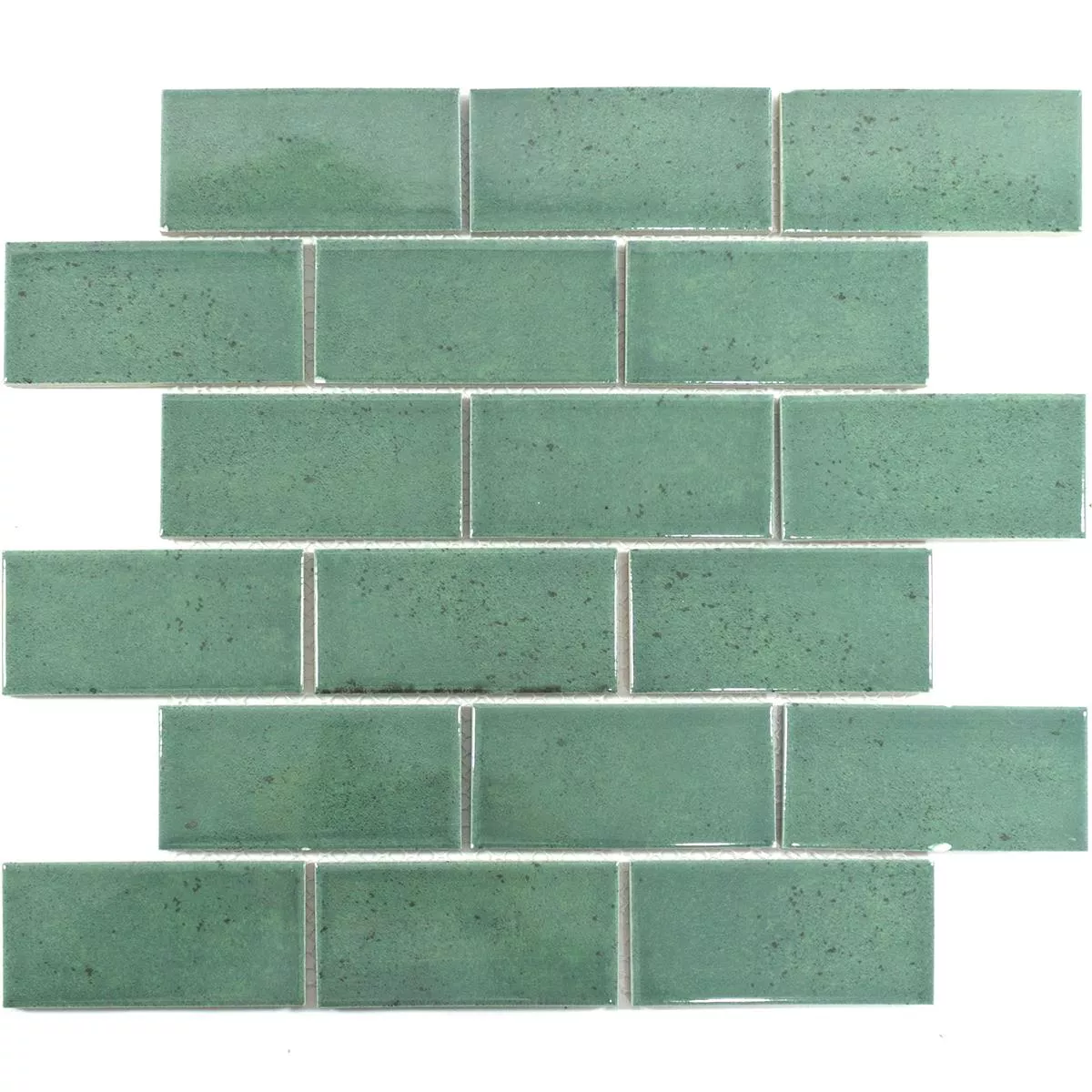 Campione Ceramica Mosaico Eldertown Brick Verde Scuro