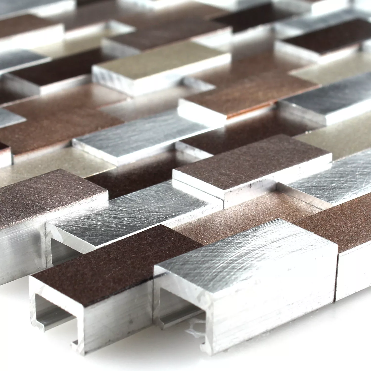 Mosaico Alluminio Metallo 3D Rame Marrone