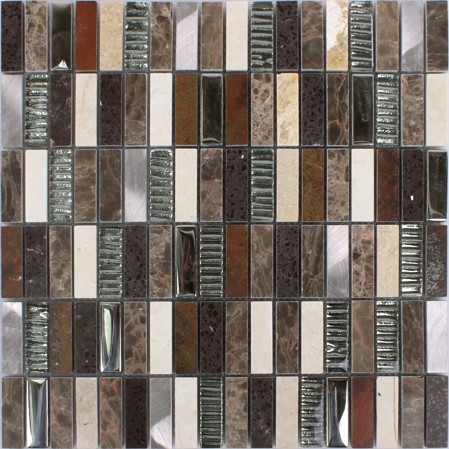 Metall Glas Naturstein Mosaikfliesen Acadia Beige Braun