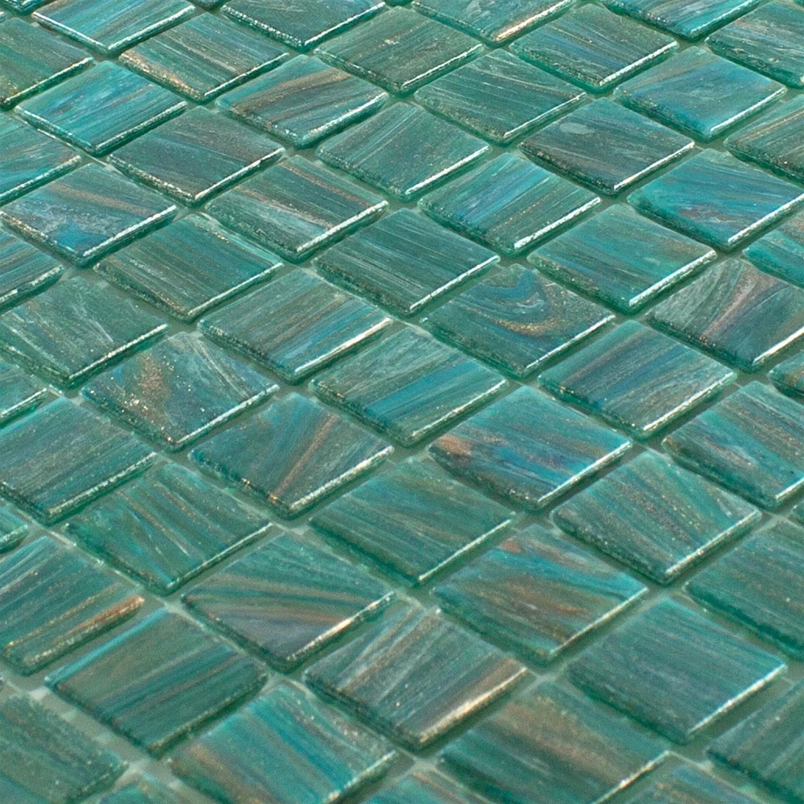 Glas Mosaikfliese Ogeday Goldeffekt Grün