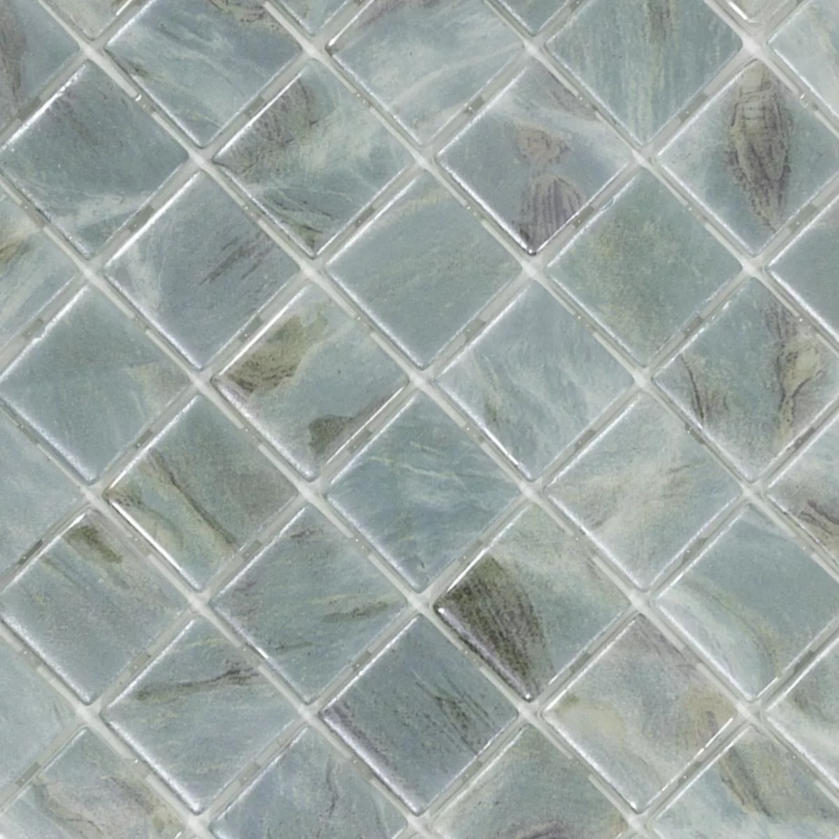 Glas Schwimmbad Pool Mosaik Alassio Grau 25