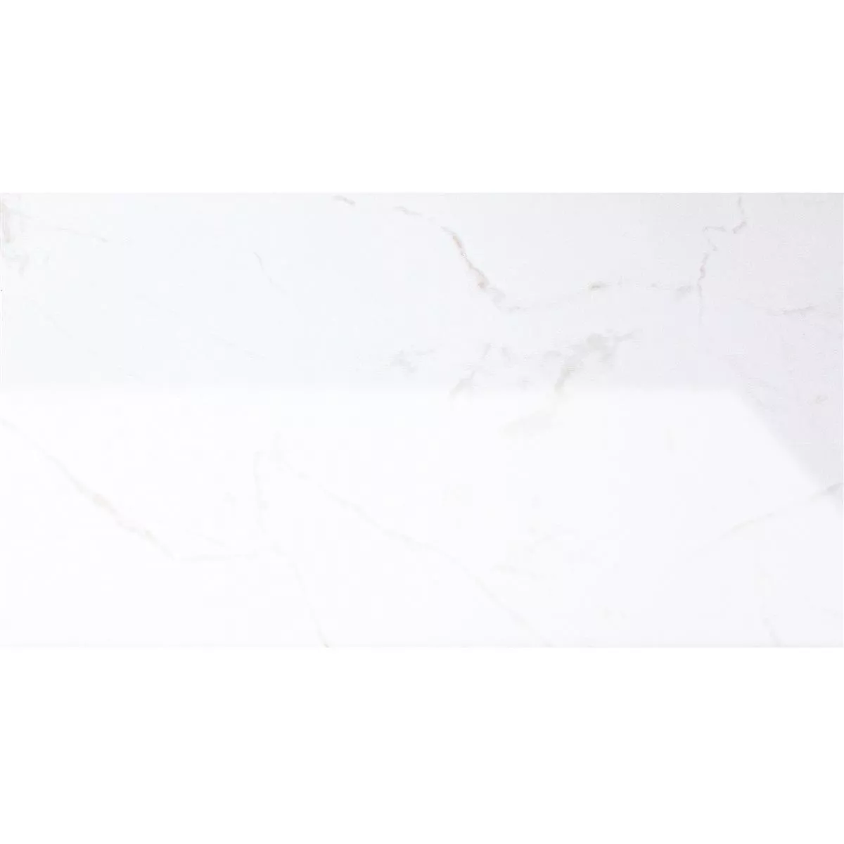 Échantillon Carrelage Mural Bradfort Marbre Optique Blanc Rectifié Brillant 30x60cm