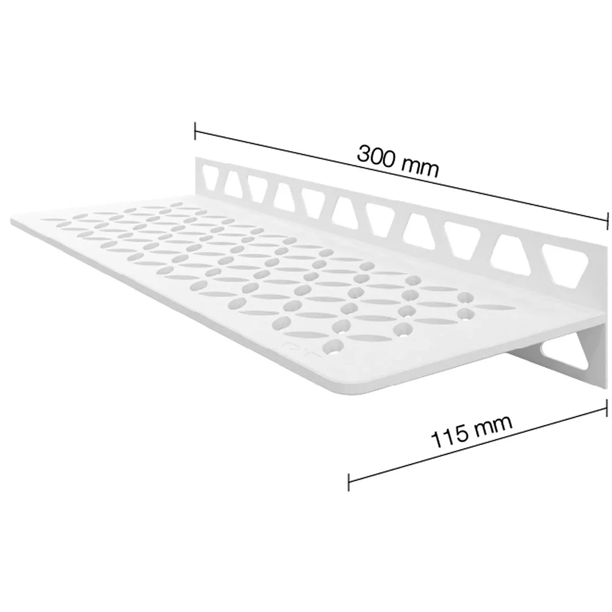 Mensola per doccia Mensola a muro Schlüter rettangolare 30x11,5 cm floreale bianco