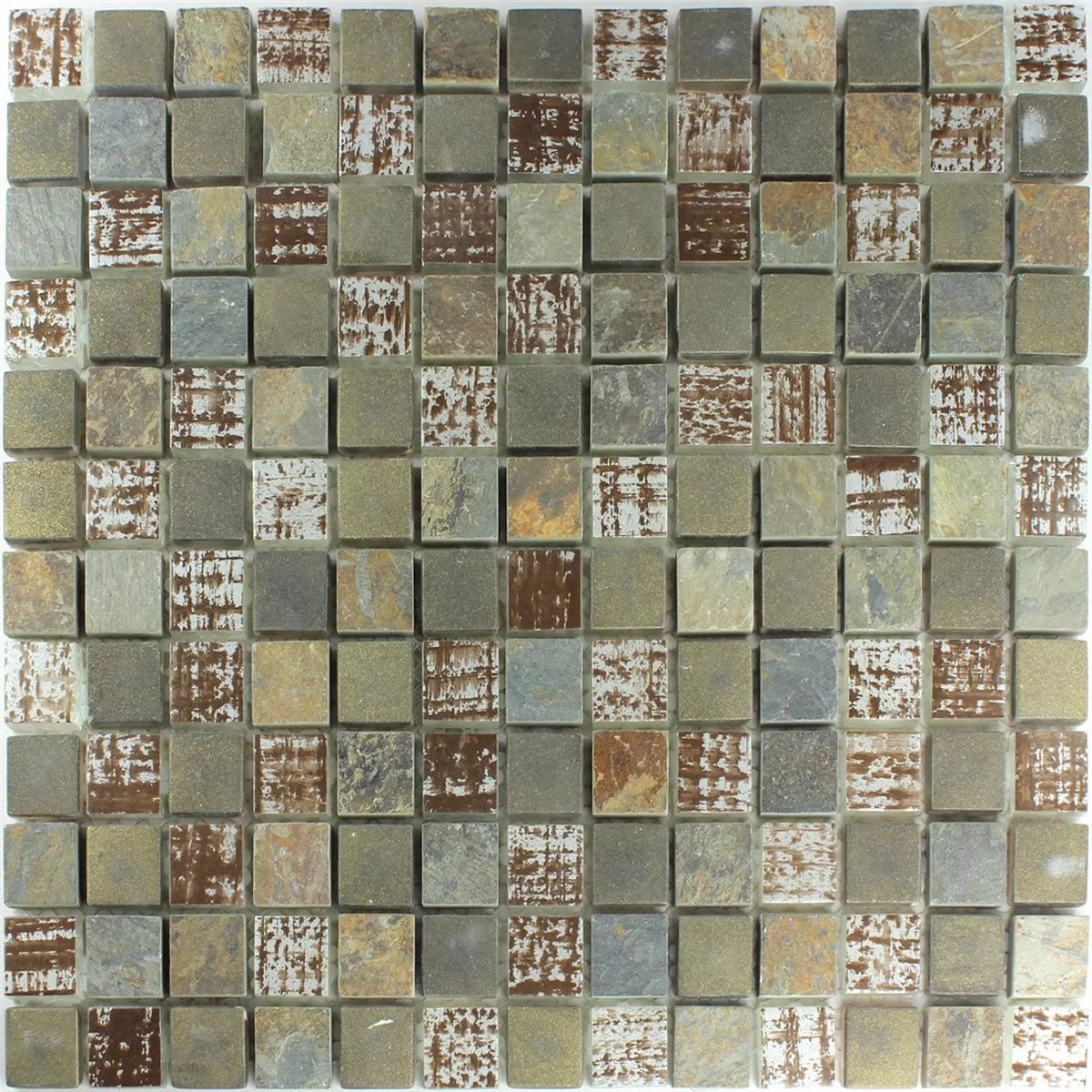 Mosaico Quarzite Vetro Rost