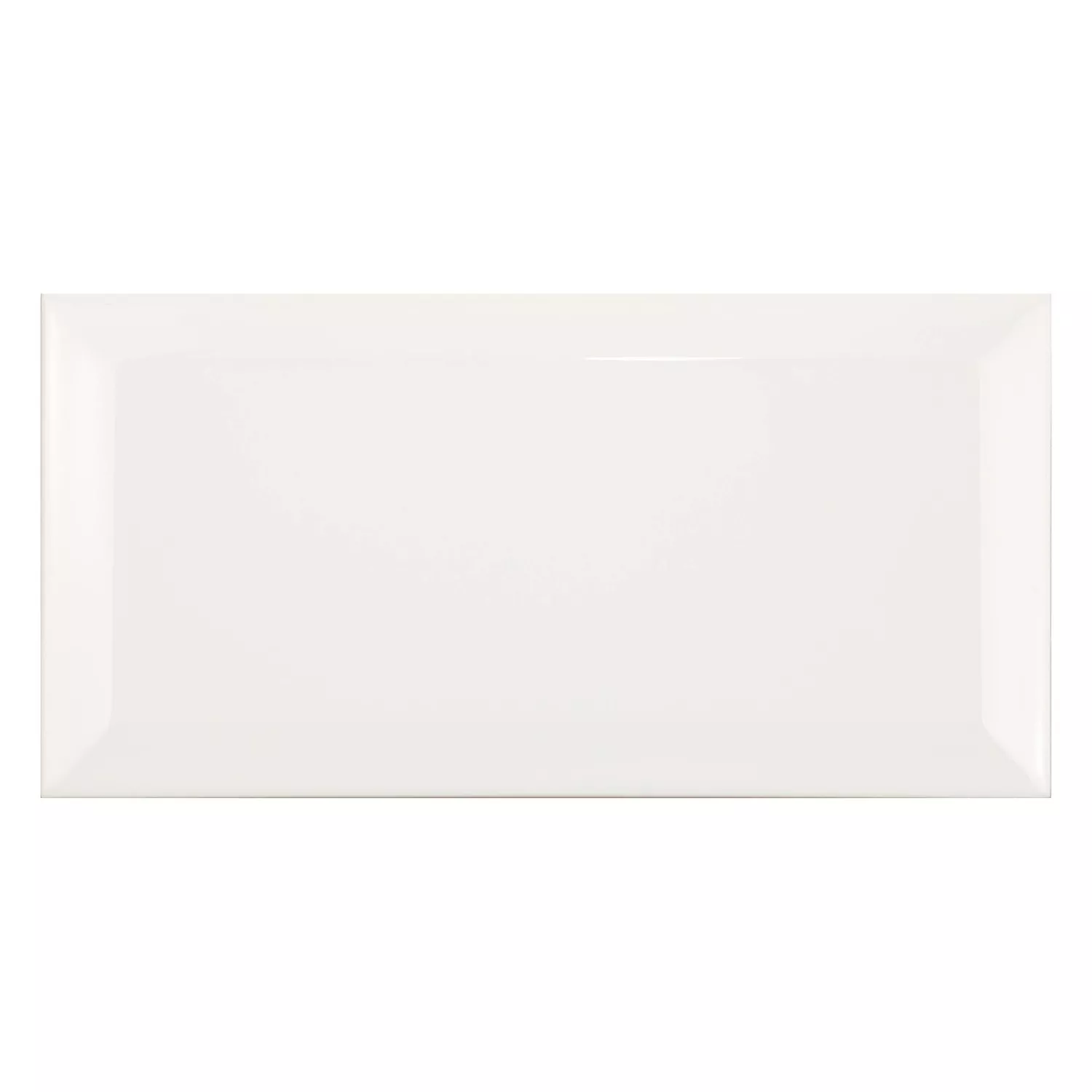 Metrofliese Weiß Glänzend 10x20 cm Facette Jasper Blanco