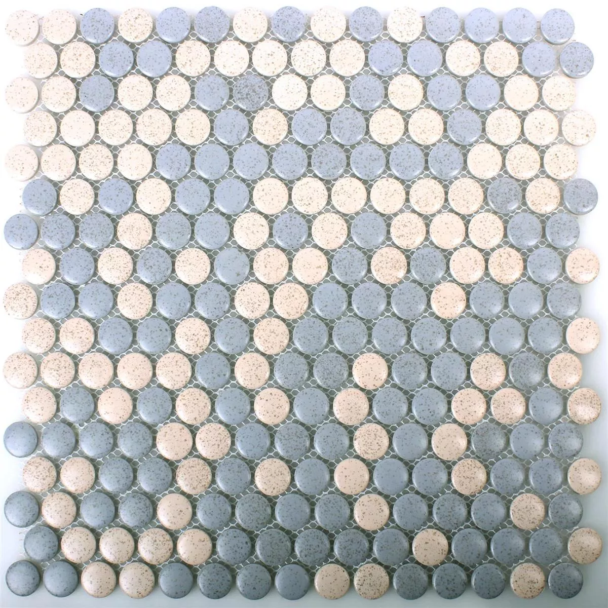 Bottone Mosaico Ceramica Brillo Beige Grigio