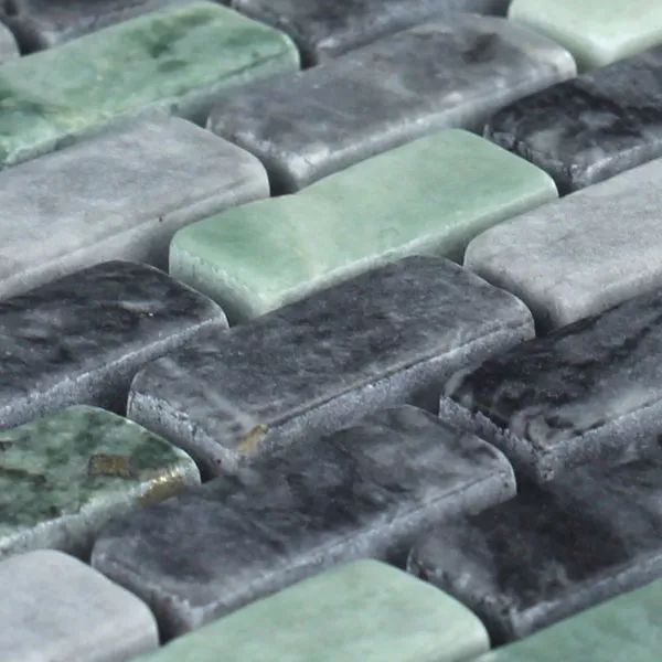 Mosaikfliesen Marmor Gironde Jade Schwarz Grün