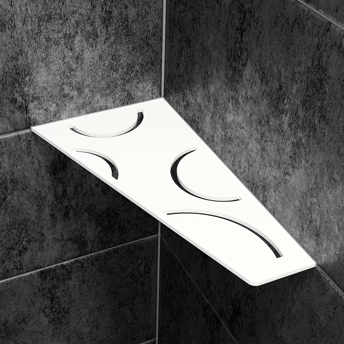 Mensola a muro Mensola per doccia Schlüter quadrata 15,4x29,5 cm Curva bianca