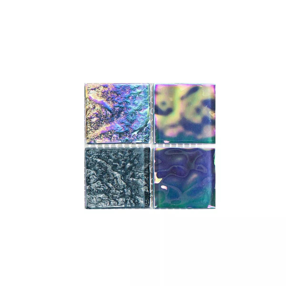 Muster von Glasmosaik Fliesen Perlmutt Effekt Darwin Schwarz