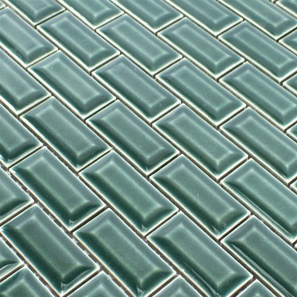 Campione Ceramica Mosaico Piastrelle Organica Metro Verde