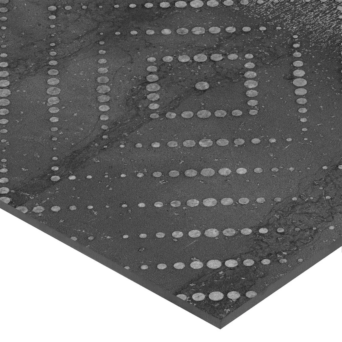 Muster von Bodenfliesen Chicago Metalloptik Anthrazit R9 - 18,5x18,5cm Pattern 3
