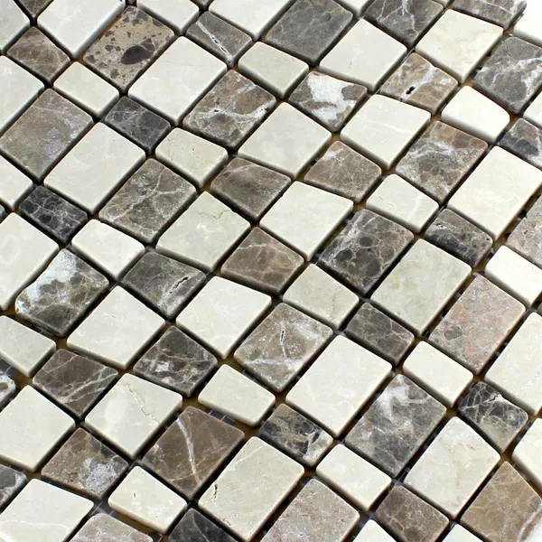 Muster von Mosaikfliesen Marmor Welle Castano Beige