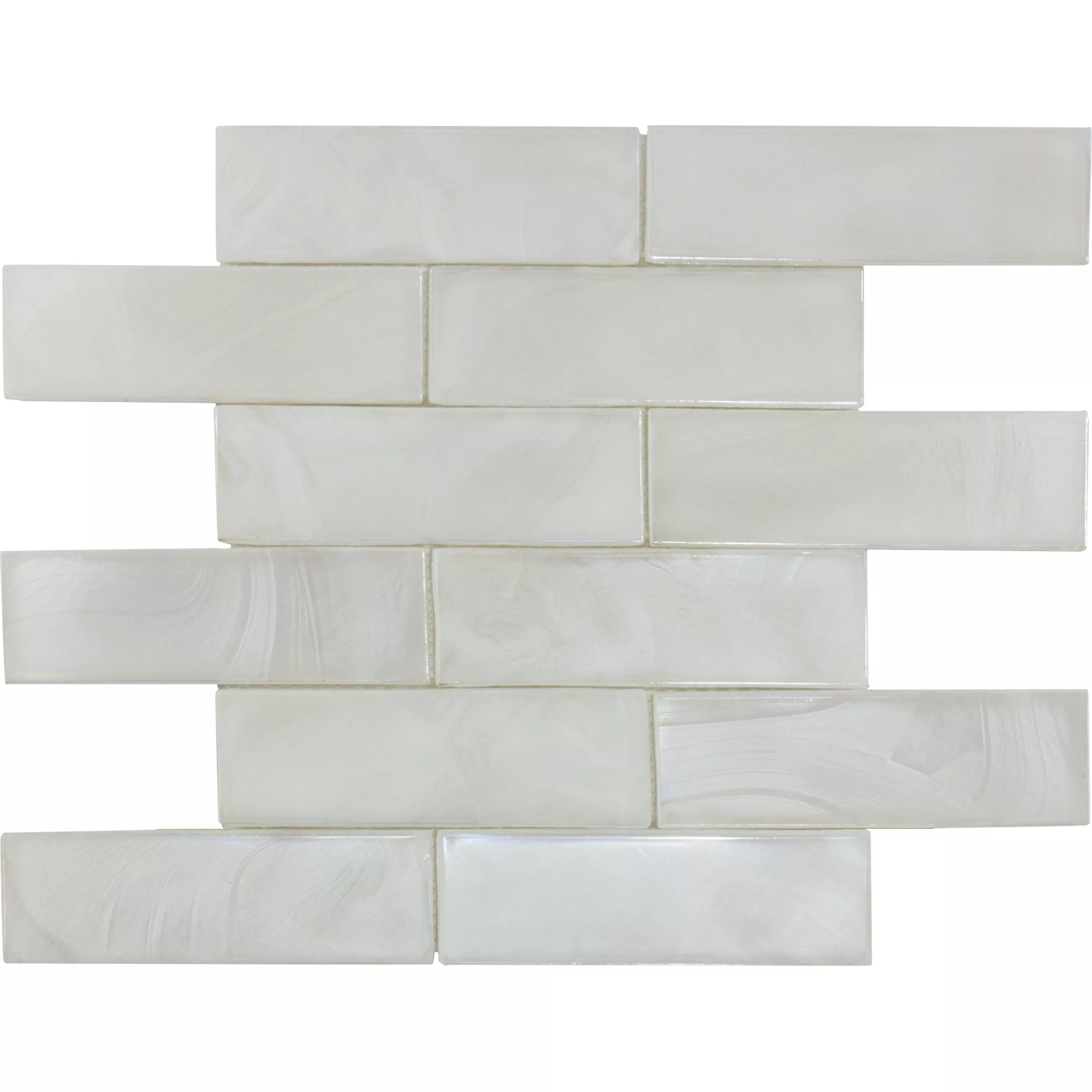 Muster von Glasmosaik Fliesen Andalucia Brick Weiß