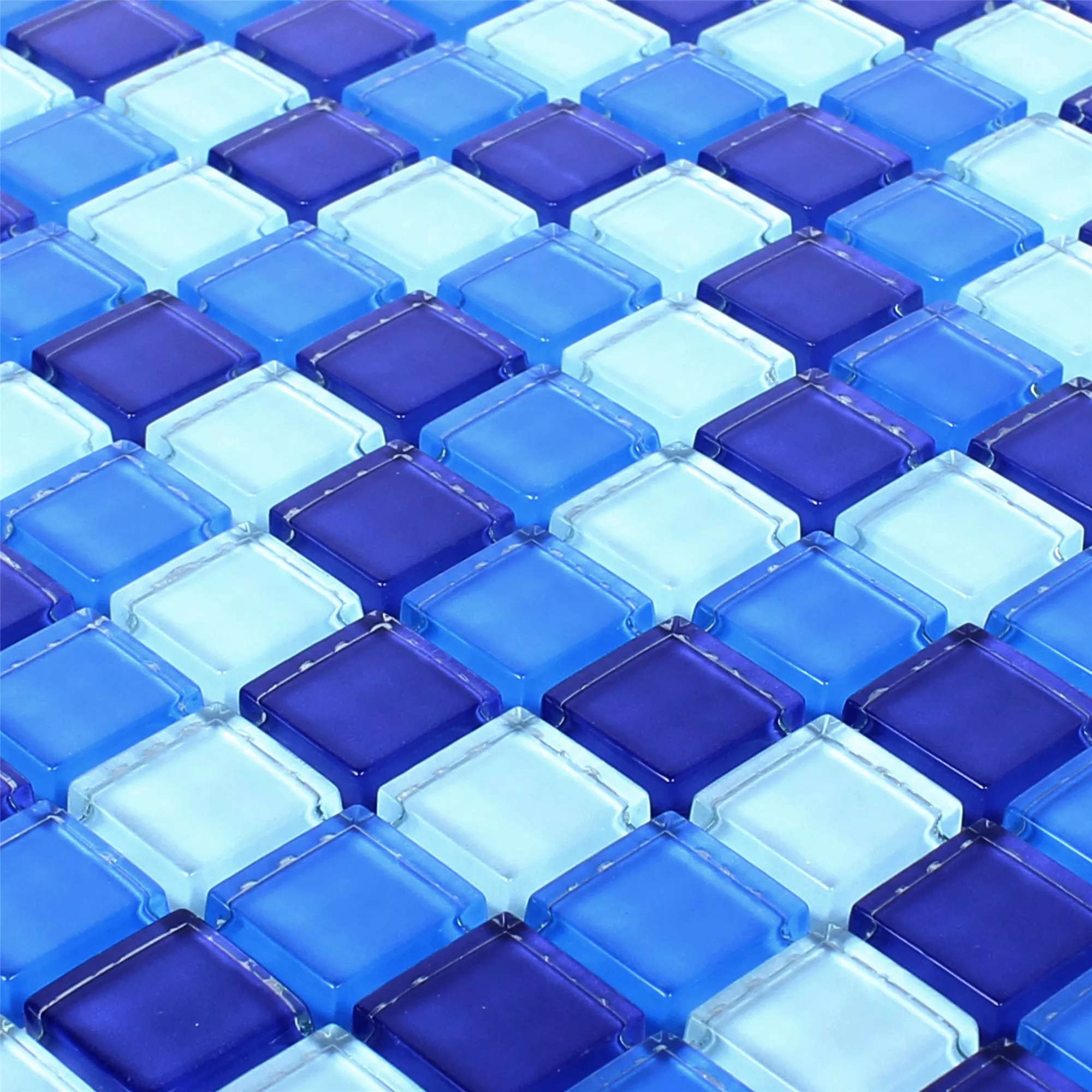 Glasmosaik Fliesen Blau Mix 23x23x8mm