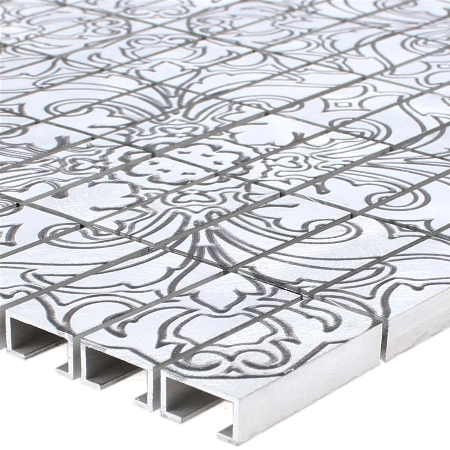 Muster von Mosaikfliesen Aluminium Profitis Silber