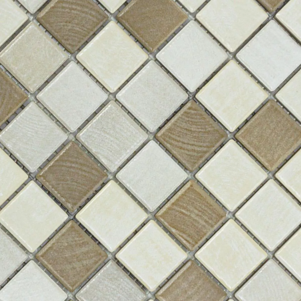 Ceramica Mosaico Piastrelle Luminara Legno Ottica Marrone Beige